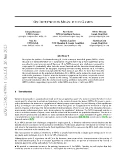 On Imitation in Mean-field Games
