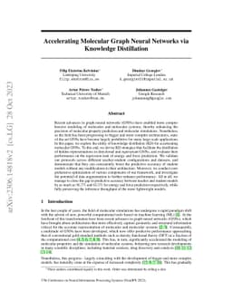 Accelerating Molecular Graph Neural Networks via Knowledge Distillation