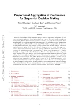 Proportional Aggregation of Preferences for Sequential Decision Making