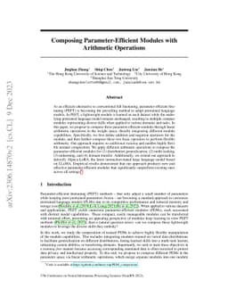 Composing Parameter-Efficient Modules with Arithmetic Operations