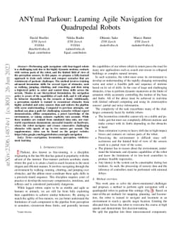 ANYmal Parkour: Learning Agile Navigation for Quadrupedal Robots
