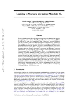 Learning to Modulate pre-trained Models in RL