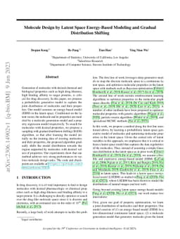 Molecule Design by Latent Space Energy-Based Modeling and Gradual
  Distribution Shifting