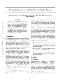 A Cosine Similarity-based Method for Out-of-Distribution Detection