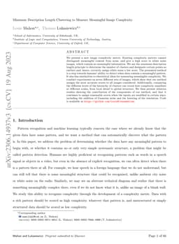 Minimum Description Length Clustering to Measure Meaningful Image
  Complexity