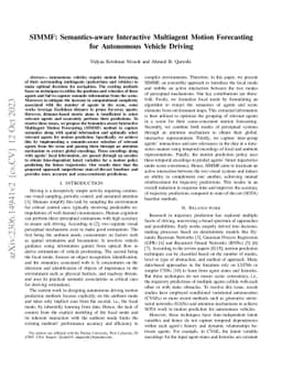 SIMMF: Semantics-aware Interactive Multiagent Motion Forecasting for
  Autonomous Vehicle Driving