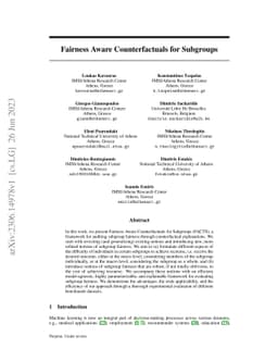 Fairness Aware Counterfactuals for Subgroups