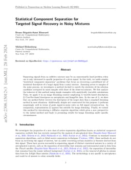 Statistical Component Separation for Targeted Signal Recovery in Noisy
  Mixtures