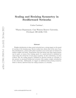 Scaling and Resizing Symmetry in Feedforward Networks