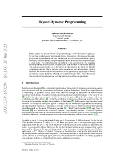 Beyond dynamic programming