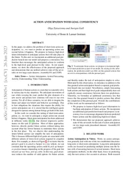 Action Anticipation with Goal Consistency