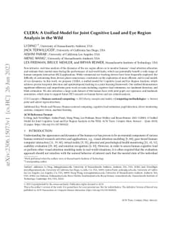 CLERA: A Unified Model for Joint Cognitive Load and Eye Region Analysis
  in the Wild