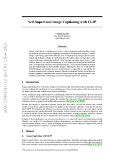 Self-Supervised Image Captioning with CLIP