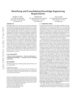 Identifying and Consolidating Knowledge Engineering Requirements