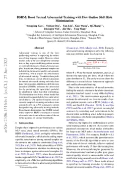 DSRM: Boost Textual Adversarial Training with Distribution Shift Risk
  Minimization