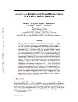 Unsupervised Polychromatic Neural Representation for CT Metal Artifact
  Reduction