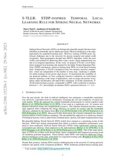 S-TLLR: STDP-inspired Temporal Local Learning Rule for Spiking Neural
  Networks