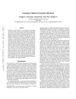 Learning to Rank in Generative Retrieval
