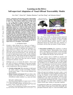 Learning-on-the-Drive: Self-supervised Adaptation of Visual Offroad
  Traversability Models