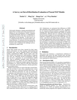 A Survey on Out-of-Distribution Evaluation of Neural NLP Models