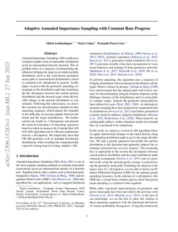 Adaptive Annealed Importance Sampling with Constant Rate Progress