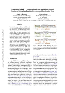Gender Bias in BERT -- Measuring and Analysing Biases through Sentiment
  Rating in a Realistic Downstream Classification Task