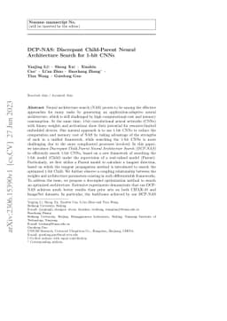 DCP-NAS: Discrepant Child-Parent Neural Architecture Search for 1-bit
  CNNs