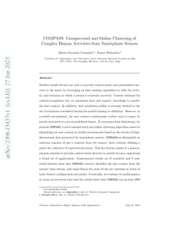 COMPASS: Unsupervised and Online Clustering of Complex Human Activities
  from Smartphone Sensors
