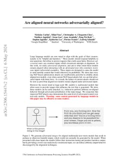 Are aligned neural networks adversarially aligned?
