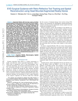 EVD Surgical Guidance with Retro-Reflective Tool Tracking and Spatial
  Reconstruction using Head-Mounted Augmented Reality Device