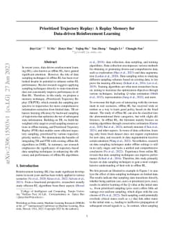 Prioritized Trajectory Replay: A Replay Memory for Data-driven Reinforcement Learning