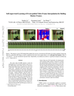 Self-supervised Learning of Event-guided Video Frame Interpolation for
  Rolling Shutter Frames