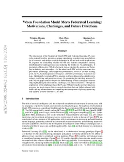 When Foundation Model Meets Federated Learning: Motivations, Challenges, and Future Directions