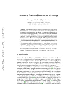 Geometric Ultrasound Localization Microscopy