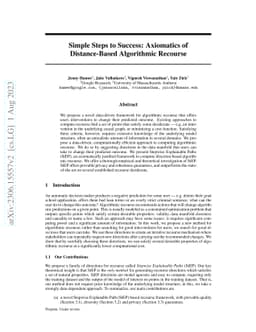 Simple Steps to Success: Axiomatics of Distance-Based Algorithmic
  Recourse
