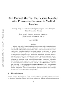 See Through the Fog: Curriculum Learning with Progressive Occlusion in
  Medical Imaging
