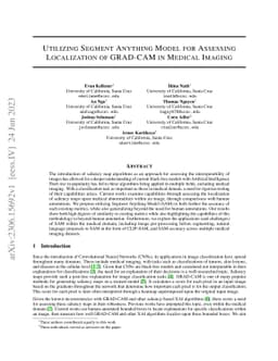 Utilizing Segment Anything Model For Assessing Localization of GRAD-CAM
  in Medical Imaging