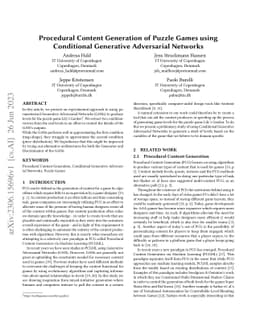 Procedural content generation of puzzle games using conditional
  generative adversarial networks