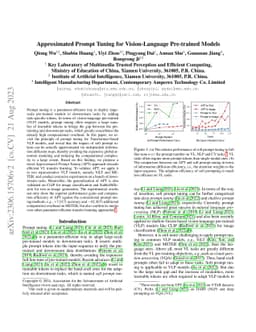 Approximated Prompt Tuning for Vision-Language Pre-trained Models