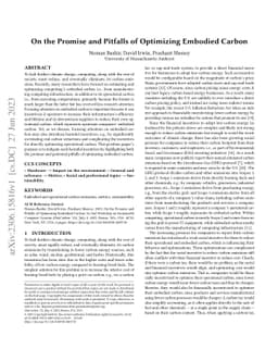On the Promise and Pitfalls of Optimizing Embodied Carbon
