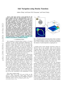 Safe Navigation using Density Functions