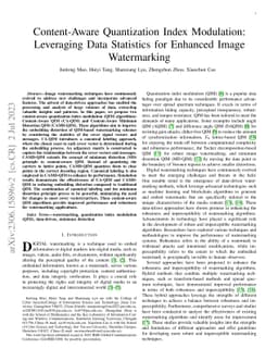 Content-Aware Quantization Index Modulation:Leveraging Data Statistics
  for Enhanced Image Watermarking