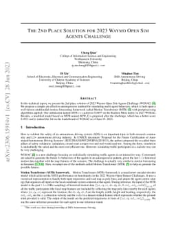 The 2nd Place Solution for 2023 Waymo Open Sim Agents Challenge