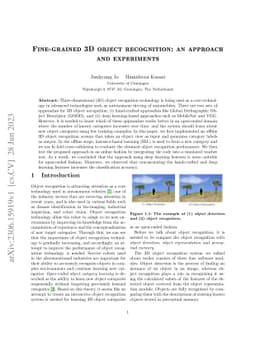 Fine-grained 3D object recognition: an approach and experiments
