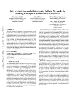 Interpretable Anomaly Detection in Cellular Networks by Learning
  Concepts in Variational Autoencoders