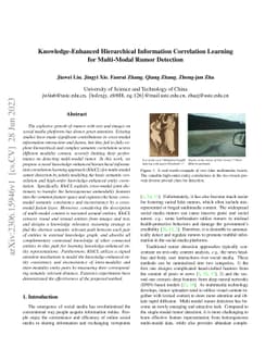 Knowledge-Enhanced Hierarchical Information Correlation Learning for
  Multi-Modal Rumor Detection