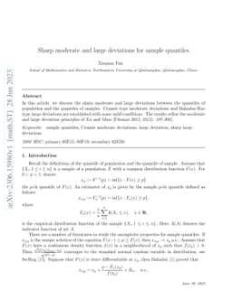 Sharp moderate and large deviations for sample quantiles