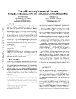 Toward Pioneering Sensors and Features Using Large Language Models in
  Human Activity Recognition