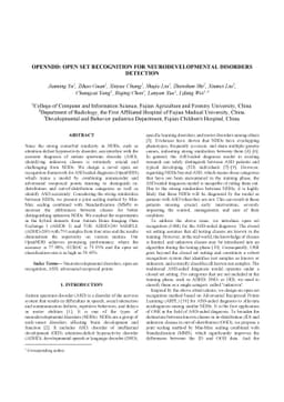 OpenNDD: Open Set Recognition for Neurodevelopmental Disorders Detection