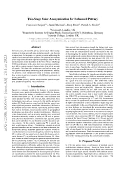 Two-Stage Voice Anonymization for Enhanced Privacy